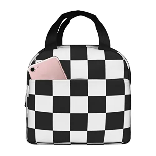Fiokroo Bolsa De Almuerzo Aislado Blanco Negro Ql42j
