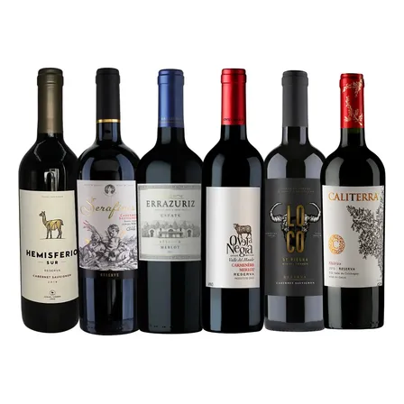 Pack 6X Vinos Reserva Tintos Mix