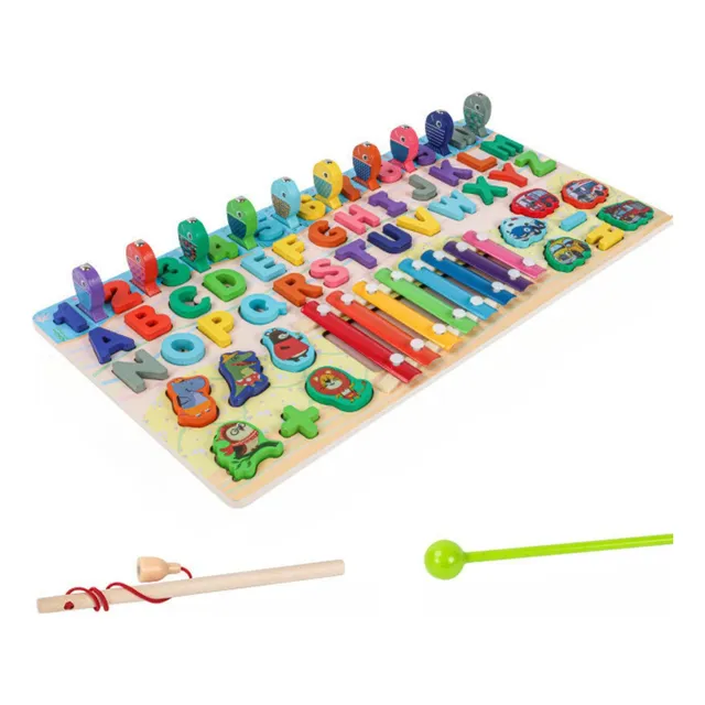 Tablero Didáctico Madera Juego Alfanumérico Infantil Encajar