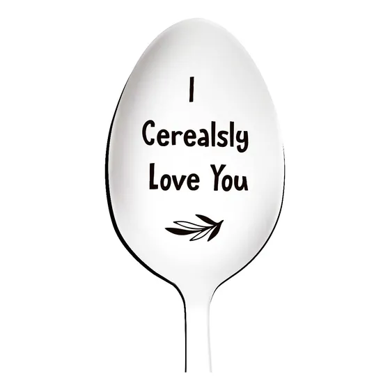 Divertida Cuchara Acero Inoxidable Grabada Texto  I Love