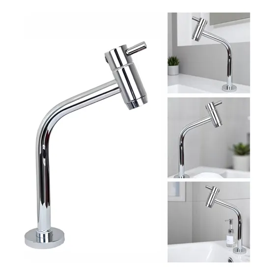 Torneira Para Banheiro Bica Média Fixa Cromada Água Fria Design Moderno Instalação Fácil Alta Durabilidade FC-124 Via Flix