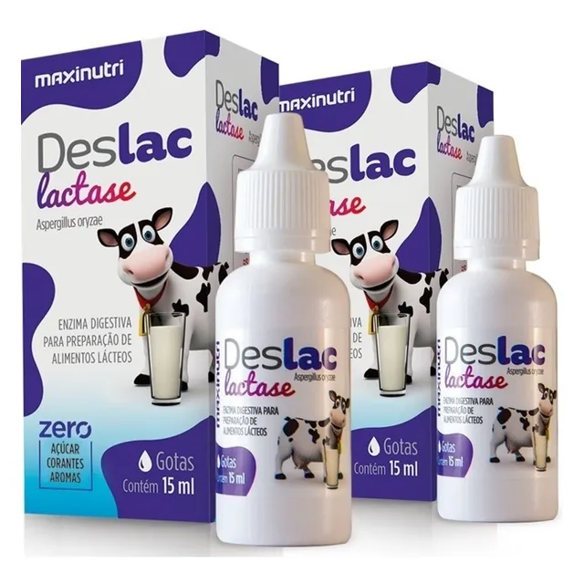 2 Frascos Deslac Lactose Gotas 15ml Maxinutri