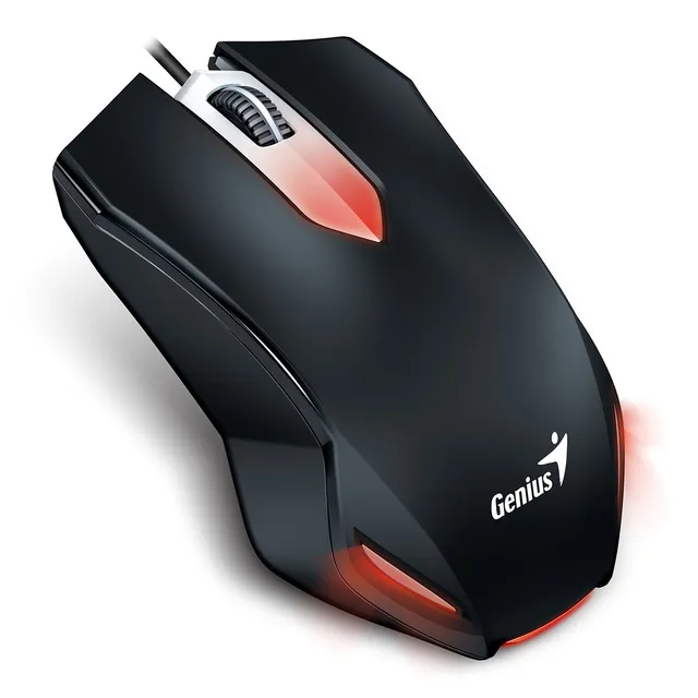Mouse Gamer Genius Xg200 Con Luces Led, Diseño Ambidiestro