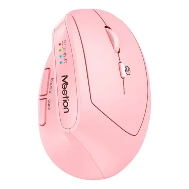 Mouse Vertical Recargable 3 Modo De Conexión Ergonomíco Rosa Rosa