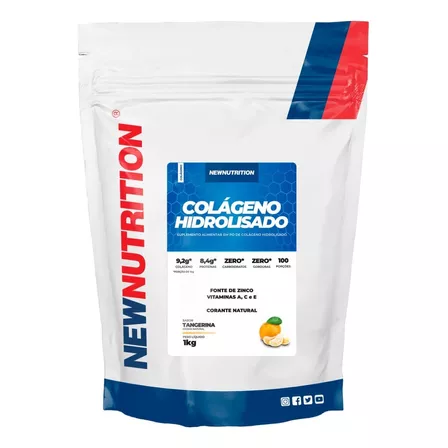 Colágeno Hidrolisado 1kg Newnutrition Sabor Tangerina