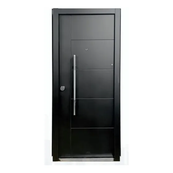 Puerta De Doble Chapa Semi-blindada Pro 02 Color Negro
