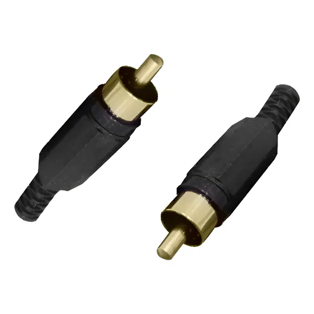 Conector Terminal Tipo Rca Macho Pack 2 Und Macrotel Ma-5951 Color Negro