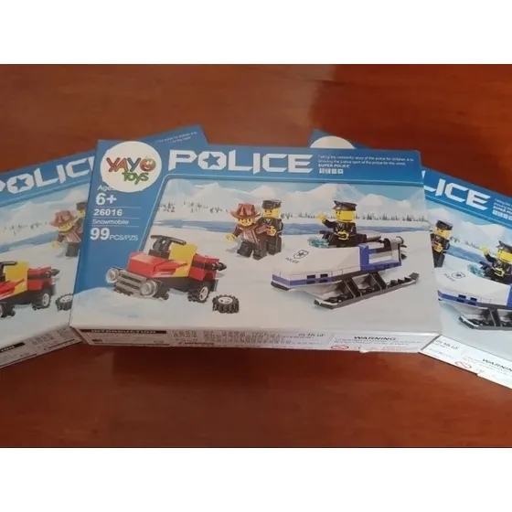 Bloques Yayo Toys 26016 Police Snowmobile. Moto De Nieve.