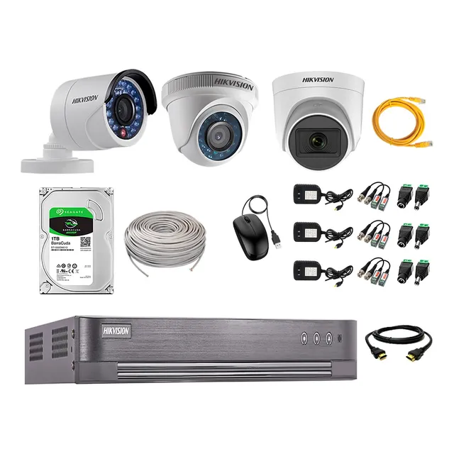 Cámaras Seguridad Kit 3 Hd 720p 1tb | 1 Camara C/ Microfono