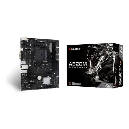 Placa Mãe Biostar A520mhp A520 Am4 Ddr4 M.2 Pcie Matx Preto