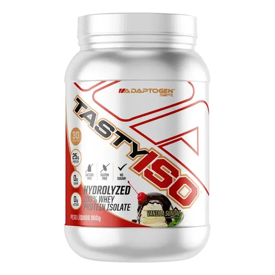 Suplemento Tasty Iso Whey Protein Isolado Pote 900g Adaptoge