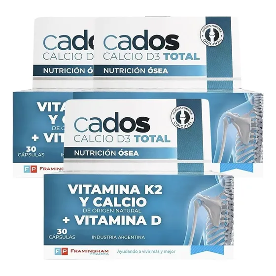 Pack Cados Calcio D3 Total Nutrición Ósea 90caps Vitamina K2