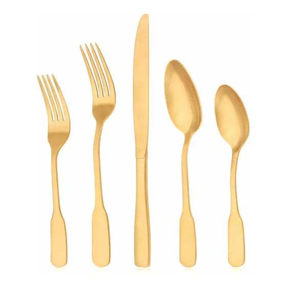 Cubierto Color Dorado Mate Para 4 Cocina Utensilio 20