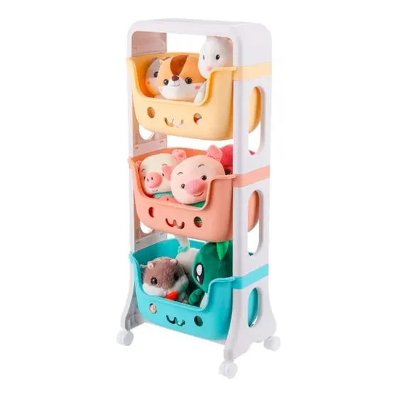 Organizador De Juguetes Colores Y Caritas Divertido En Pvc