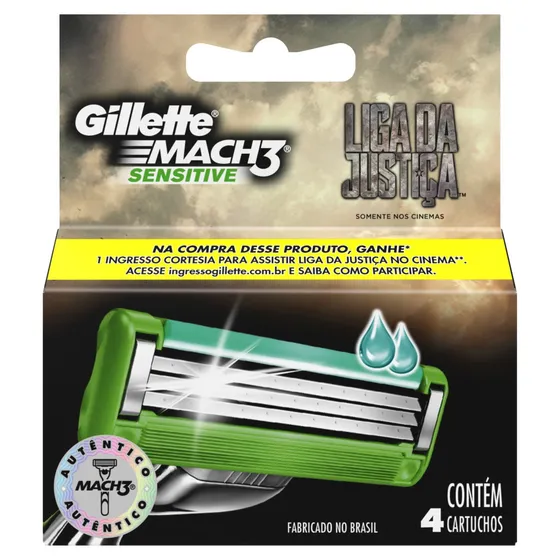 Carga para lâmina de barbear Gillette Mach3 Sensitive 4 u