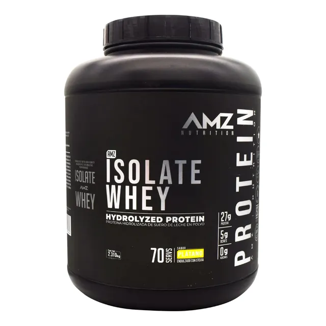 Proteina Amz Isolate Whey 5lbs 2.3kg 70 Serv Sabor Plátano