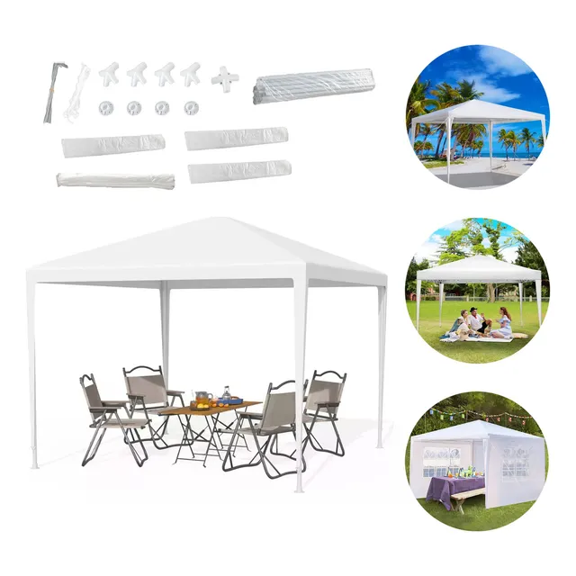 Toldo de carpa de pabellón 3x3 M hoho 3x3 blanco para fiestas de jardín toldo comercial 3x3 con pared para construir carpa de techo blanco