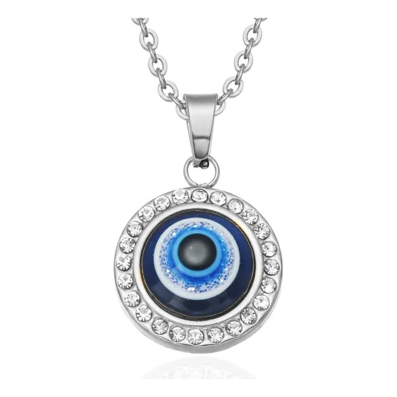 Collar Ojo Turco Azul Amuleto Protector Zirconia
