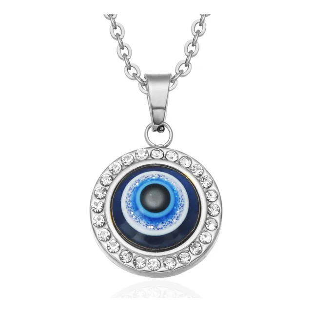 Collar Ojo Turco Azul Amuleto Protector Zirconia