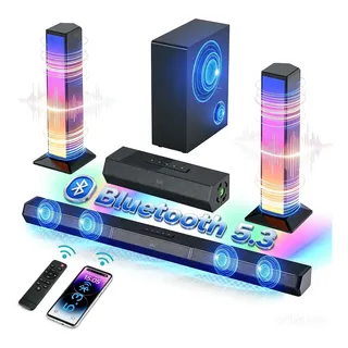 Soundbar Gaonas de 340W para TV, Home Theater 2.1 com Subwoofer Sem