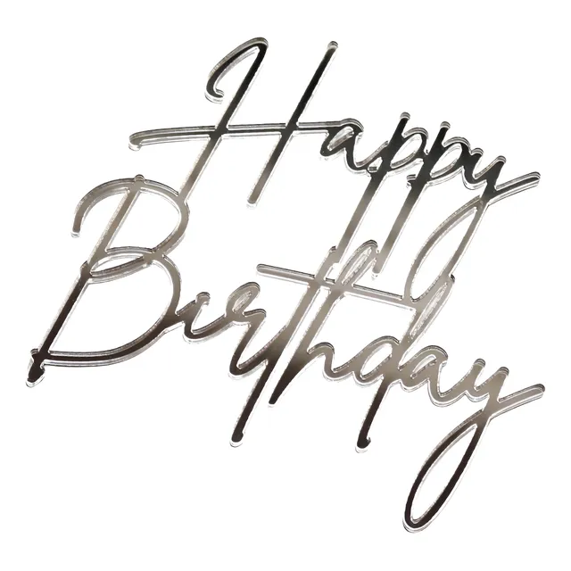 Muni Party Cake Topper Frontal Happy Birthday Cf500 Plata 