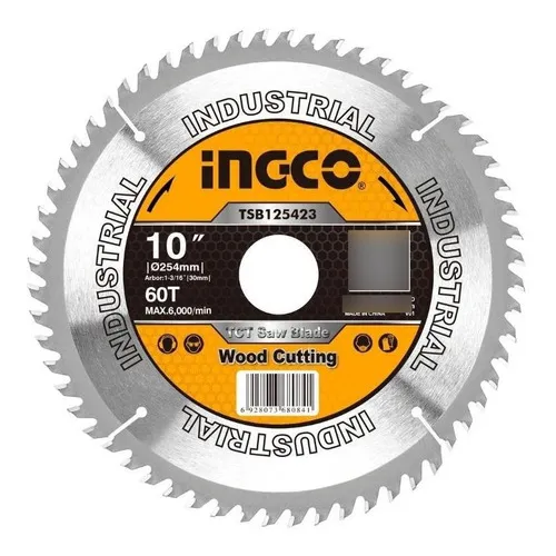 Sierra Circular Para Madera 10'' 60 Dientes Ingco Tsb125423