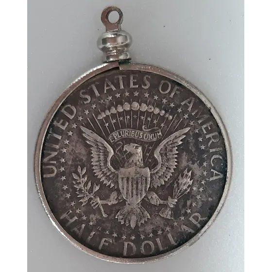 Pingente Moeda Em Prata Half Dollar Kennedy 1964 - Usa  