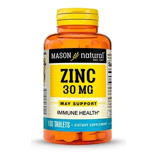 Zinc 30mg Mason Natural Eleva Sistema Inmune 100 Tabletas