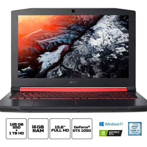 Notebook Gamer Acer Nitro5 I5 Ram16gb Ssd128gb Hd1tb Gtx1050 Preto