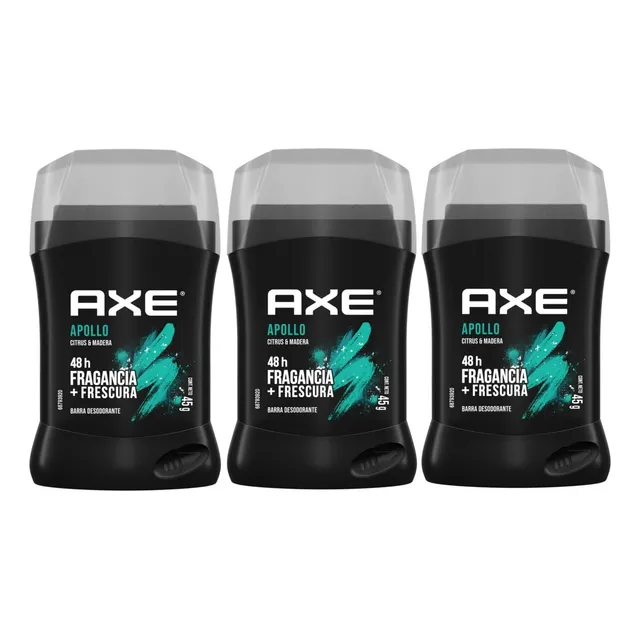 3 Desodorante En Barra Axe Apollo 45g