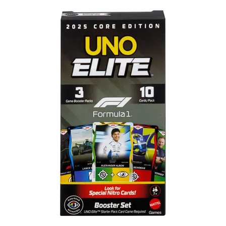 Uno Elite F1 Booster Set 30 Cartas Coleccionables 7+ Años