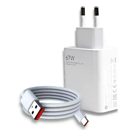 Cargador turbo para Xiaomi Redmi Note 8 9 10 11 Poco X3 Color blanco con naranja | Cuotas sin interés