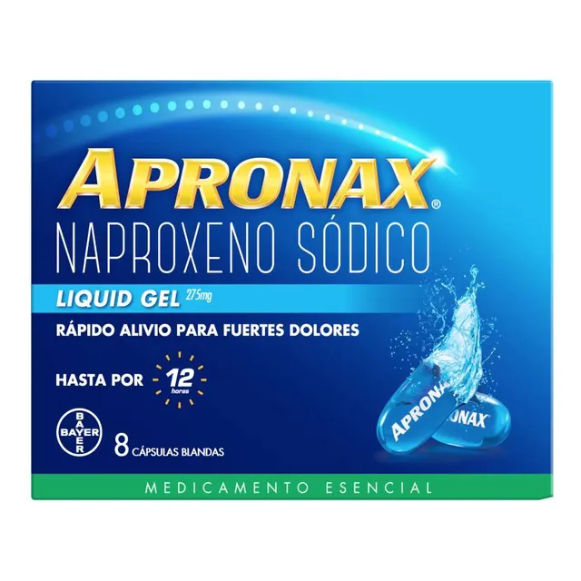 Apronax Liquid Gel 275 Mg X 8 Capsulas - Naproxeno Sodico