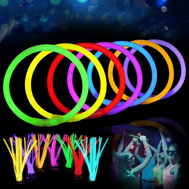 100 Pulseras Luminosas + 25 Barras Espuma Led Cotillón 