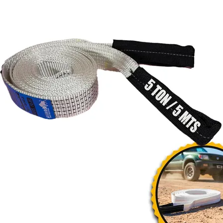Cinta Reboque 5 Toneladas 5 Metros 4x4 Olhal Reforçado Costura Reforçada Brava Adventure Branco