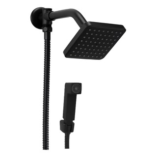 Ducha 10x10 Abs Preto Fosco Com Chuveirinho De Mão Flexivel Ducha 10x10 Abs Preto Fosco Com Chuveirinho De Mão Flexivel