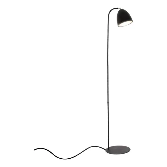 Lampara De Pie Lectura Diseño Minimalista Cabezal Movil E27 Estructura Negro/Cromo