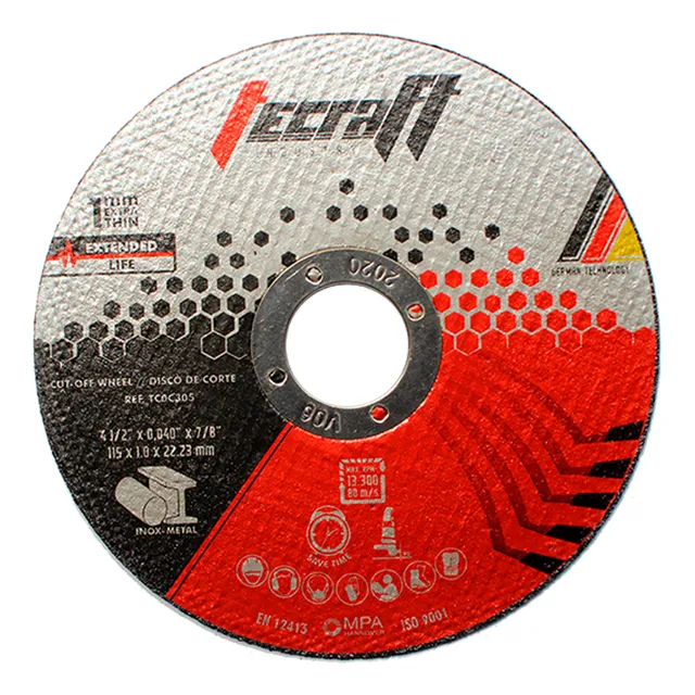 Disco De Corte 4.1/2 X1mm Metal/inox Caja Por 100 Unidades
