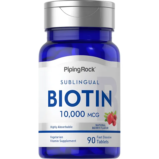 Biotina 10,000mcg Sublingual 90veg Tablets Cabello Piel Uñas
