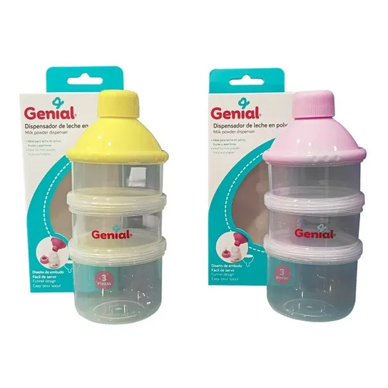 Dispensador De Leche Polvo 3 Compartimientos Marca Genial