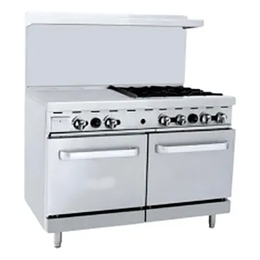 Cocina Plancha Industrial Horno 4 Hornillas Scr4824g4b Sk.