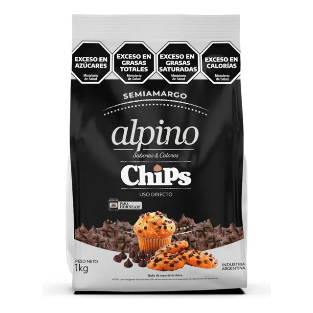 Chips De Chocolate Alpino Lodiser Para Hornear Bolsa 1kg