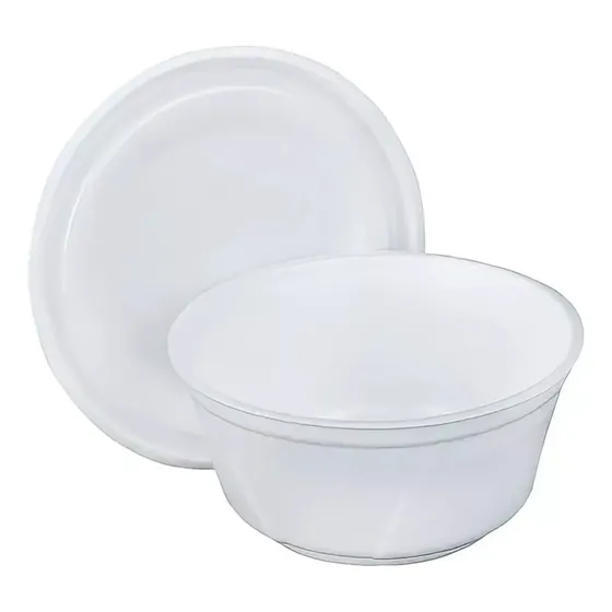 Pote Com Tampa Cumbuca Isopor Para Caldos/sopas/açaí Bm-300 Cor Branco