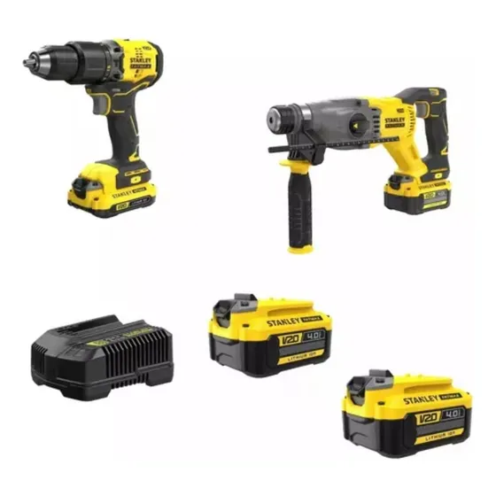 Kit Taladro + Rotomartillo Stanley Inalámbrico Brushless 220v