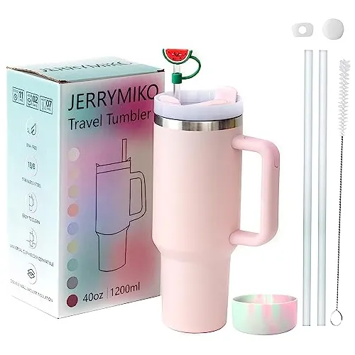 Jerrymiko 40 Oz Tumbler Con Manija Y Pajarita, 7ntwd