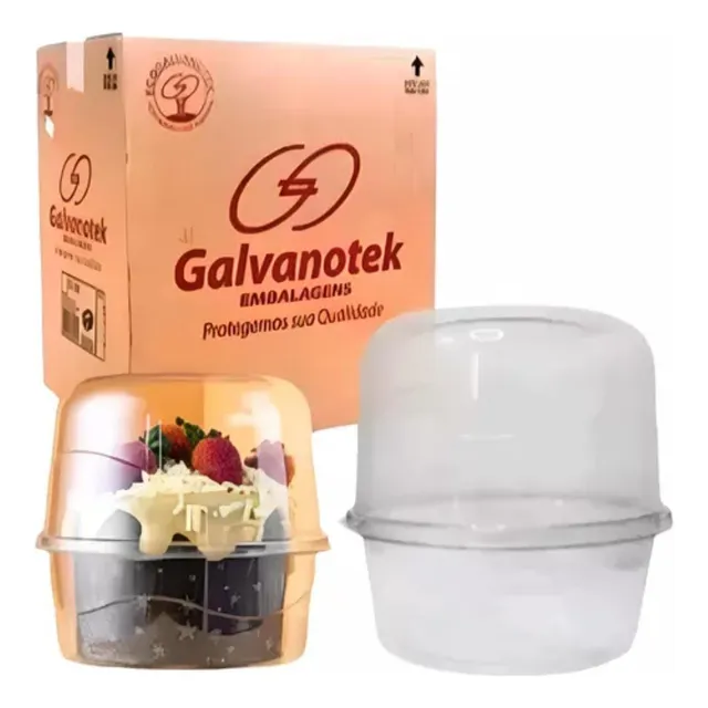 40un Embalagem Pet Panetone Chocotone Trufado Galvanotek G43