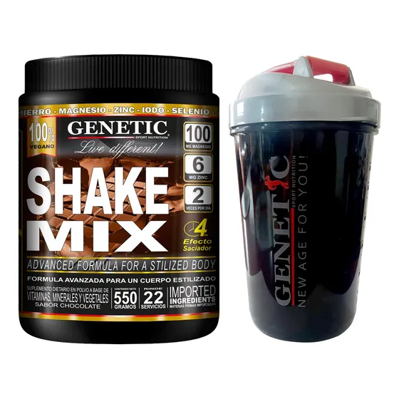 Batido Dietético Vegano Proteína Soja Shake Mix Vaso Genetic