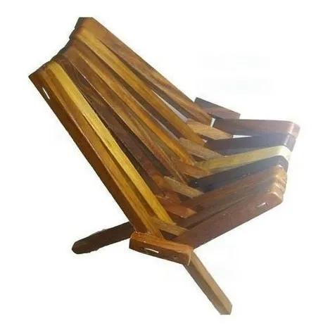 Silla Plegable Madera Saman Marron Artesanal Hogar