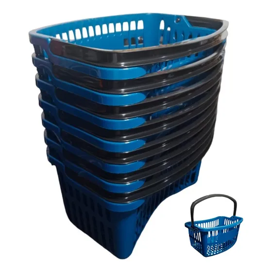 Canasta De Mercado Cesta Plástica X 6 Unidades