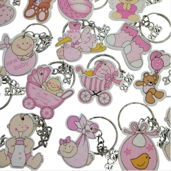 65 Llaveros Souvenir Recuerdo Bautizo Baby Shower Niña R31